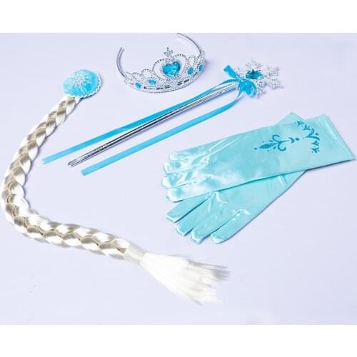 Girl Carnival Halloween Purim Princess Headwear Gloves Costume Birthday Magic Fairy Accessories Outfit