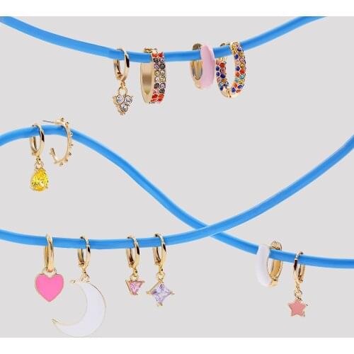 Hot Sale CZ Huggie Earrings for Women Fashon Gold Color Circle Palm Drop Earrings Statement Wedding Jewelry 2020