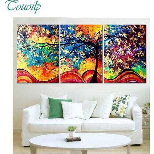 Money Trees 5D DIY Diamond Painting 3 PCS full diamond Embroidery diamond Mosaic Cross Stitch Home Decoration triptych painting