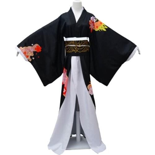 Demon Slayer Kimetsu No Yaiba Kibutsuji Muzan Halloween Performance Cosplay Kimono Costume Full Set