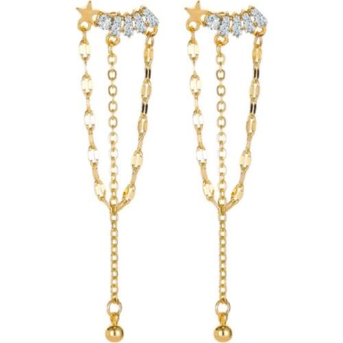 Korean New Exquisite Temperament Long Tassel Star Earrings Fashion Atmosphere Versatile Earrings Female Jewelry