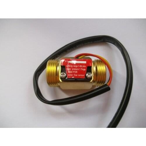 10 pcs G3/4 Male Thread Brass Hall Effect Water Flow Sensor Flowmeter 1-30L/Min 50mm Long