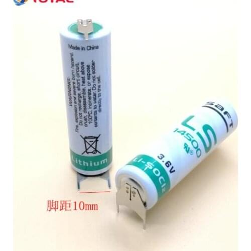 1PCS LS14500 AA 3.6V equipment instrument lithium battery PLC Industrial Batteries With Three Tabs LS 14500