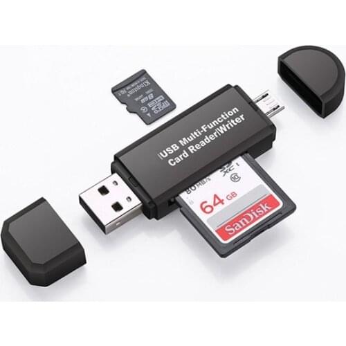 Micro USB & USB 2 In 1 OTG Card Reader High-speed USB2.0 Universal OTG TF/SD for Android Computer Extension Headers