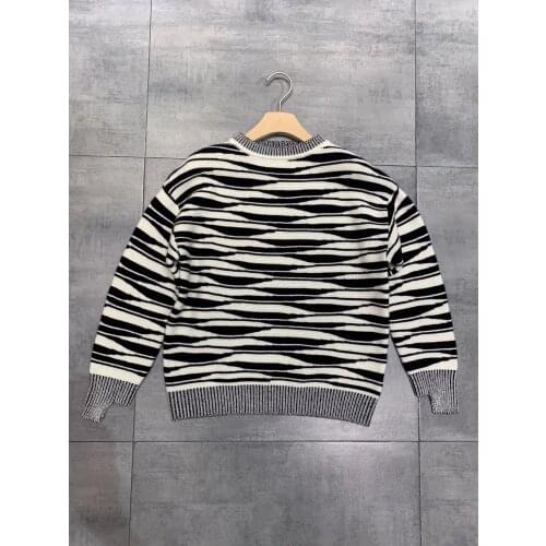 Fashion 2021 new ladies long sleeve sexy casual zebra print cashmere sweater 0926