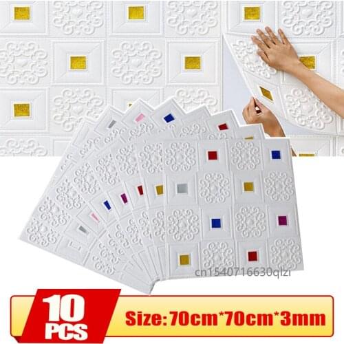 3D Setero Modern Large Size Ceiling Sticker Wall Sticker White Waterproof Anti-Collision 10Pcs Wallpaper Home Renovation Bedroom