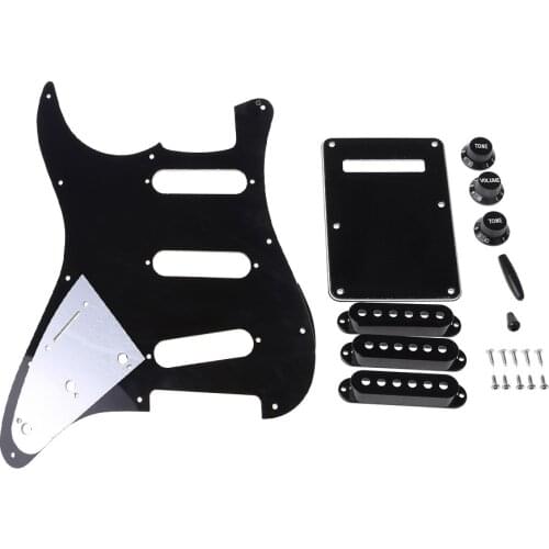 1set SSS Electric Guitar Pickguard Back Plate Pickup Cover Knobs Tips For St SQ Accessories Parts