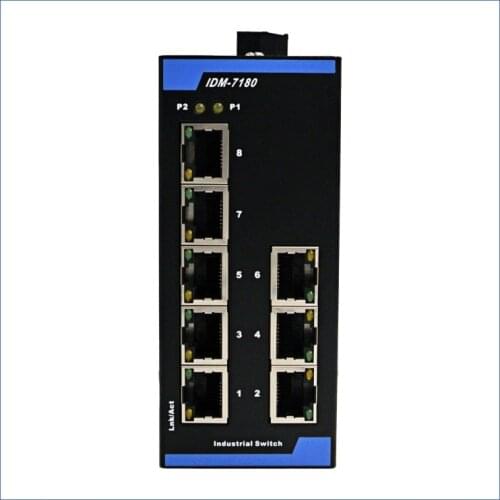 New Industrial Switch 8-port Ethernet Rail Switch 12v 24v DIN Rail Mount Industrial Grade