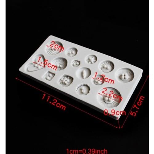 P15D Exquisite Button Shape Silicone Fondant Molds DIY Handmade DIY Candle Resin Crafts Cake Decorating Tools for Kitchen