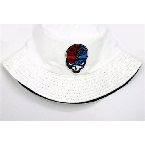 2021 Cotton Skull Embroidery Bucket Hat Fisherman Hat Outdoor Travel Hat Sun Cap Hats for Men and Women 386