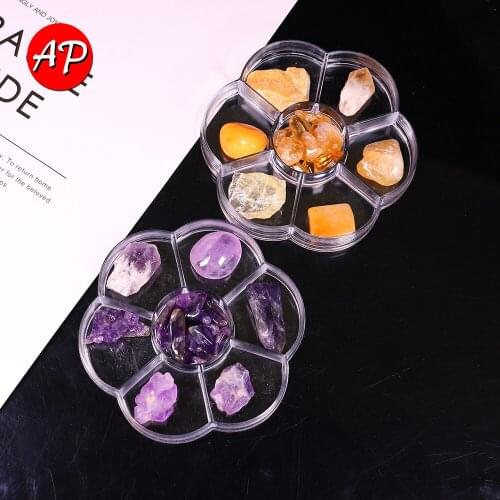 7pcs/set Natural Crystal Amethyst Cluster Mineral Specimens Quartz Chakra Gemstone Collection Geography Teaching DIY Decorate