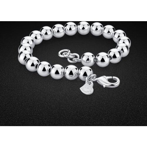 S925 Vintage beads Beads Bracelet Sterling Silver Bracelet Silver Jewelry personality Boys and girls Lovers series
