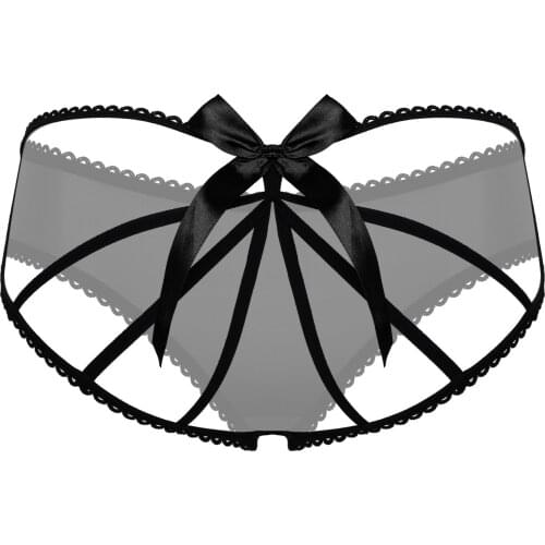 Women Sexy Lingerie Cute Panties Open Back Porn Flirty Underwear Crotchless Sex Wear Bumless Couple Sex Briefs with Cage Back