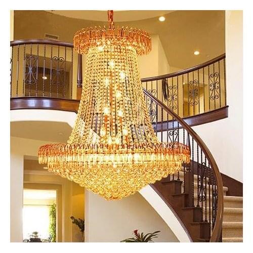 LED 90-230V Chinese Style Living Room Double Entry Stair Lamp Lights Villa Project Hall Pendant Lights Bulb Included