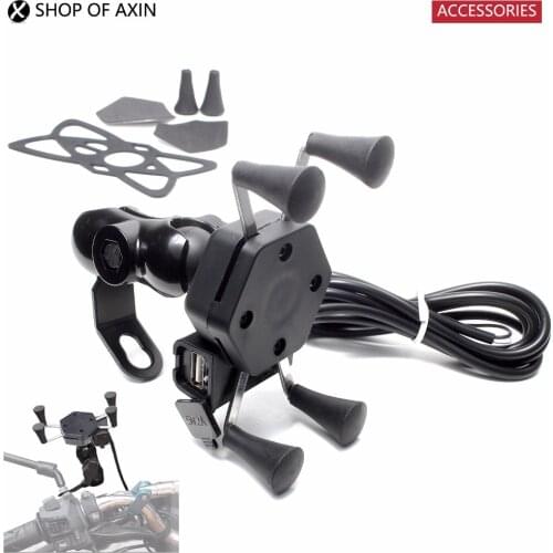 Motorcycle GPS Navigation Mobile Phone Holders Stands Mount Bracket with USB Charge 5A 2V For Universal