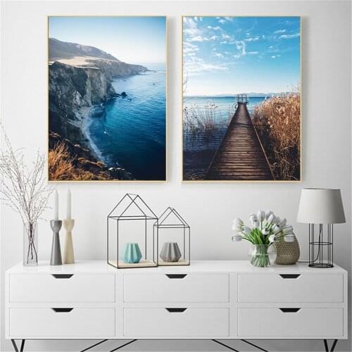 Sunset Cloud Mountain Seascape Wave Posters Nordic Decoration Home Canvas Painting Hd Print Wall Art Picture For Living Room