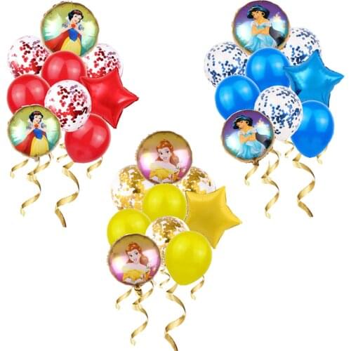1 set Snow White Bell Balloons Princess Foil Balloon Happy Birthday Party Decorations Kids Toys Baby Show Suppiles Girl Gifts