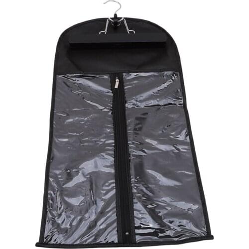 1pc Black Hair Extensions Wigs Storage Bag With Wig Hanger Dust Proof Protective Wig Storage Holder For Home Storage