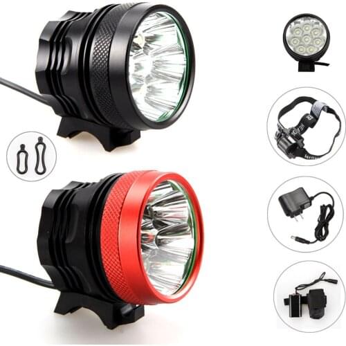 12000lumen 8x XML T6 LED Flashlight Bike Bicycle Light Headlight 12000mAh+Head Band+AC Charger Set Bike Lamp