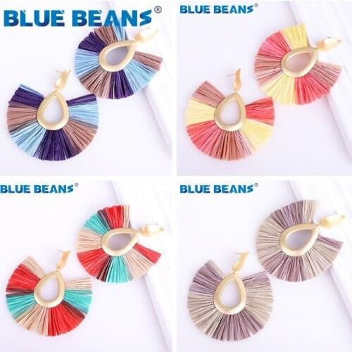 2019 Tassel Earrings For Women Bohemian Earings Fashion Jewelry Rattan Star Punk Gifts Face African Dangle Drop Long Rainbow cc