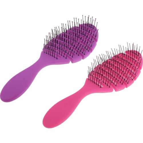 2x Adults Massage Scalp Hair Brush Combs Reduce Frizz Breakage Wet Dry Hair