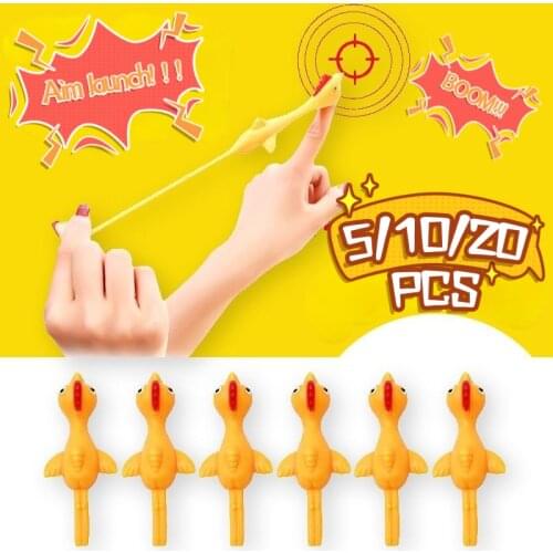 5/10/20 Children Can Stick Wall Slingshot Launch Catapult Turkey Boy Girl Flying Decompression Autism Fun Funny Game Finger Toy
