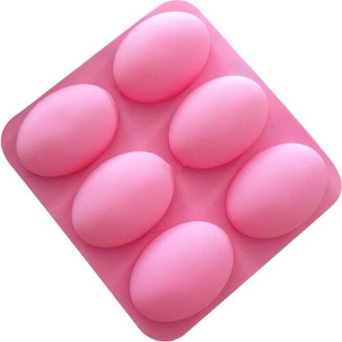 6 Slots Cake Mold Tool DIY Fondant Oval Goose Eggs Shape Silicone Handmade Craft Moulds Make ICE Jelly