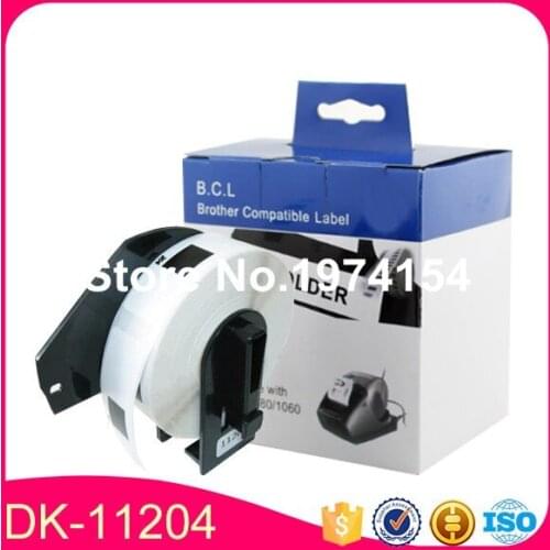 60 x Rolls Brother DK 11204 DK-11204 DK11204 DK 1204 DK1204 Compatible Labels 17mm x 54mm 400 labels with black plastic frame