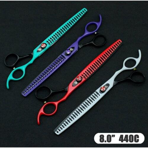 8" Pet Dog Grooming Scissors Thinning Scissors Dog Grooming Shears Pet Cat Scissors Shark Teeth Cutting Barber Thinning Tools