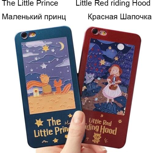 Case for iPhone 12 XR 7 8 11 Pro Max X XS Max Plus 6 6s cover "the little prince" "Little Red riding hood"Cartoon Soft Cute