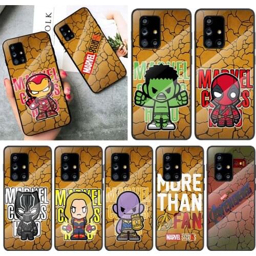 Tempered Glass Cover Marvel Hero Comic Fashion For Samsung Galaxy A91 A81 A72 A71 A52 A51 A41 A31 A21S A11 A01 Phone Case