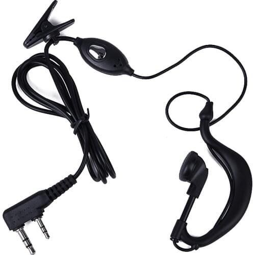 Black D Shape Earpiece Headset Headphone With Microphone for Kenwood Series Hand-held Radio 130cm Cable D Shape Earpiece