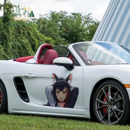 EARLFAMILY 43cm x 36cm For Ookami Mio Peeker Funny Car Assessoires Stickers Campervan Decal RV JDM Vinyl Decals Decoration