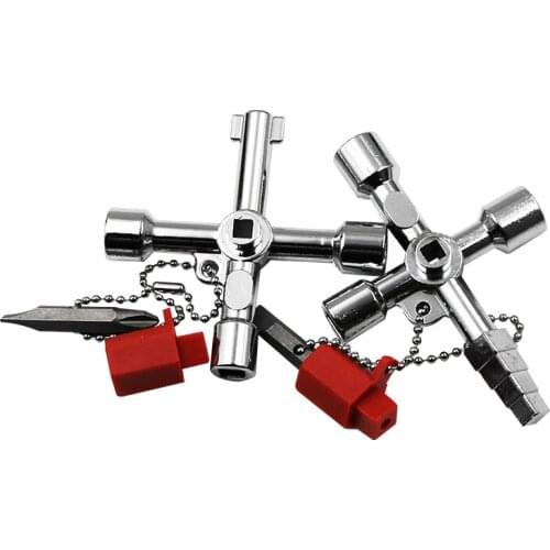 Key Wrench Cross Switch Alloy Universal Square Wrench Tool for Elevator Electrical Cupboard Box Cabinet socket wrench