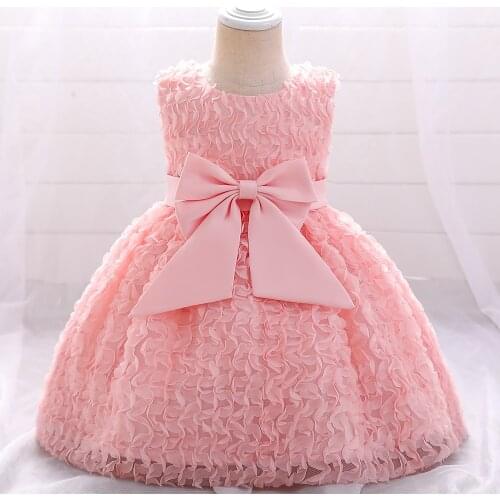 Backless Lace Bow Newborn Princess Wedding Toddler Birthday Party Children Baptism Baby Girl Clothes Summer Dresses Vestidos