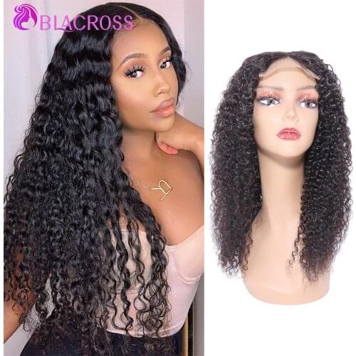 BLACROSS 13X4 Kindy Curly Body Wave Wigs for Women 4X4 Lace Closure Human Hair Brazilian Cruly Hair Lace Frontal Pre-Plucked