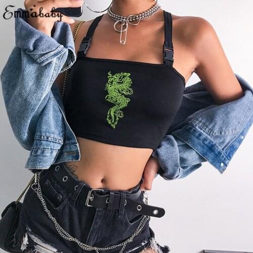 Summer Women Sexy Black Crop Tops Adjusted Buckle Bandage Vest Boob Tube Tank Top Female Camis T Shirt