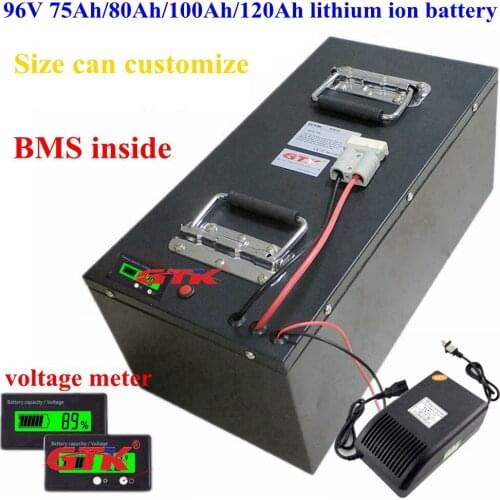 Li-ion 96V 75Ah 80Ah 100Ah 120Ah lithium ion battery BMS 100A for motorcycle RV energy sotrage Robot +109.2V 10A Charger