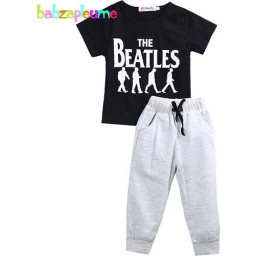 Fashion Childrens Clothing Infant Print T-shirt+Pants 2pcs Sets Baby Boys Sport Suit Kids Tracksuit Toddler Boy Clothes BC1109