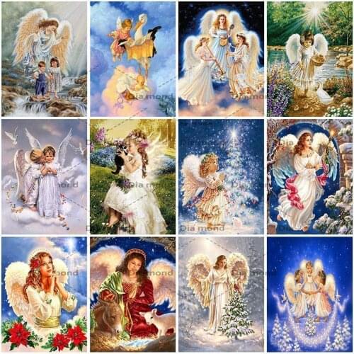 DIY Diamond Painting Angel Girl Full Square Drill Diamond Embroidery Cross Stitch Cartoon Fairy Rhinestone Mosaic Home Decor