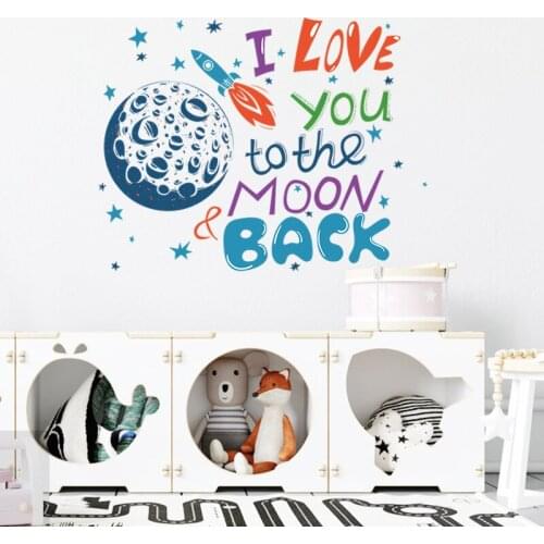 Text wall sticker naklejki na sciane dla dzieci baby room bedroom wand aufkleber vinilo decorativo pared Moon muursticker