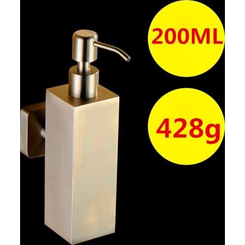 Wall Mounted Bathroom Hardware Sets Soap Dispenser 304 Stainless Steel 200ML Liquid Soap Box Liquid Soap Bottle Brushed
