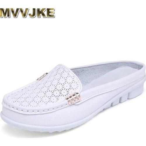 MVVJKE Spring breathable sandals slippers bigger sizes in baotou leisure antiskid pregnant women shoes half dragged mother nurse