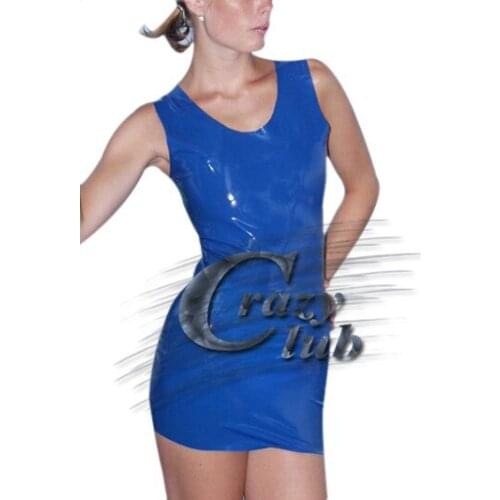 2015New Handmade Erotic Sex clothing Sexy Women Blue monochrome Latex Mini Skirt Latex Customized Fetish Fast Delivery