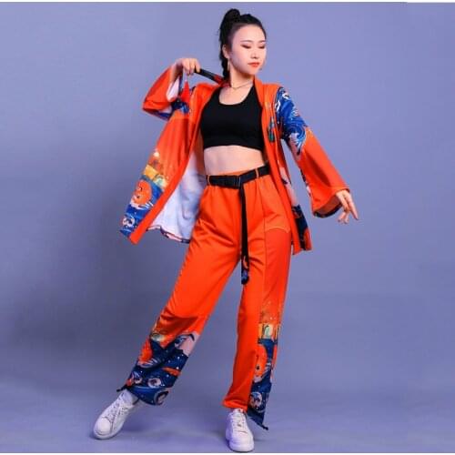 New Women Jazz Dance Wear Hip Hop Dance Clothes Stage Costumes Modern Chinese Style Dancing Outfits Women Dance Suits XS1082