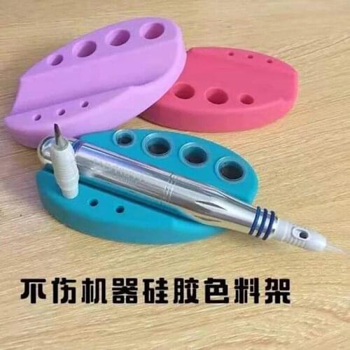 Oval Silicone Cover Tattoo Tool Pen Holder Stand Tattoo Ink Cups Caps Holder Stand For Permanent Makeup Pigment Accessories