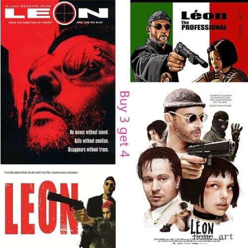 LEON Movie Poster Clear Image Wall Stickers Home Decoration Good Quality Prints White Coated Paper