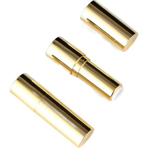 Empty Lip Gloss Tube 50pcs/lot Personality Cosmetic Packaging Container High Grade Golden Lipstick Tube Refillable Bottle