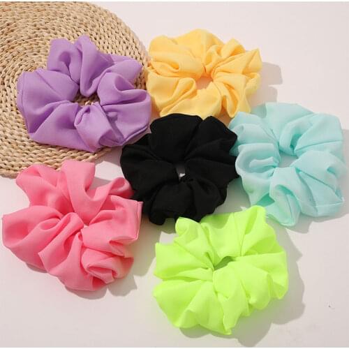 1PC Oversized Neon Hair Scrunchies for Women Bright Solid Color Elastic Hair Bands Girls Hair Ties Accessories Ponytail Holder