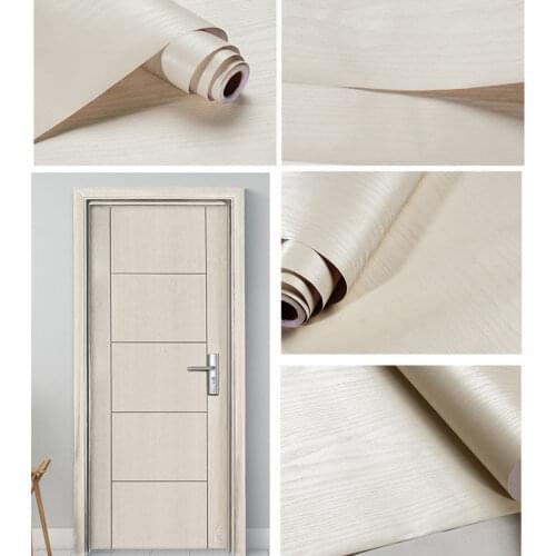 Self-Adhesive PVC Waterproof Wood Grain Wallpaper Rolls Kitchen Stickers Home Furnitures Wardrobe Table Wall Papers Home Decor